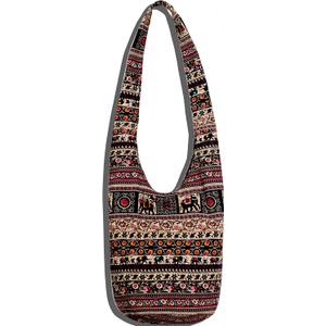 Hippie Crossbody Bag Thai Top Zip Hobo Sling Bag Handmade Hipster Messenger Bag (Queen-026-902) Hippie Crossbody Bag Thai Top Zip Hobo Sling Bag Handmade Hipster Messenger Bag (Queen-026-902)