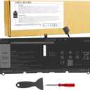 DXGH8 0H754V H754V G8VCF G8VCF6C HK6N5 Battery for Dell Inspiron 13 7000 7390 7391 2-in-1 5390 5391 14 7400 7490 Latitude 3301 E3301 XPS 13 9370 9380 2019 Vostro 5390 5391, P113G001 P82G P82G001