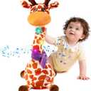 Dancing Giraffe Toy Stuffed Animal Baby Toys Singing Song Toddlers Toy Repeats What You Say Glowing Musical Toy for Baby Birthday Gift Groovy Giraffe Toy (Giraffe Toy)