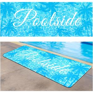 Poolside Rubber Drainage Mat, 17.3" x 47.2" Non-Slip Heat Resistant Outdoormat, Durable Quick Drain Pool Deck Mat for Patio, Bathroom, Garden, Indoor & Outdoor Use