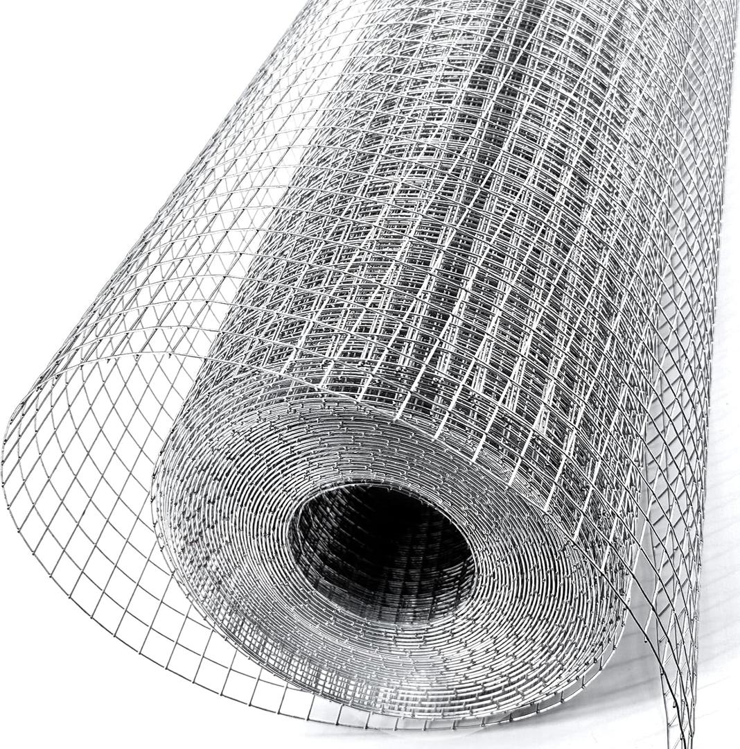 Hardware Cloth 1/4 in. x 4 ft. x 50 ft. 23-Gauge, Sturdy Chicken Wire Mesh Roll for Secure Welded Wire Fencing, Ideal for Garden and Gopher Control Solutions (Silver)