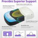 King Size Cervical Pillow for Side Sleepers, High Loft Contour Memory Foam Pillow for Neck & Shoulder Pain Relief, Ergonomic Support Pillow for Better Spinal Alignment with Cooling Cover