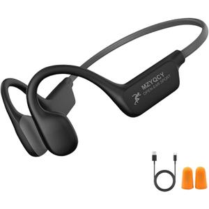 Bone Conduction Headphones,Open Ear Wireless Bluetooth 5.4 Headphones with MicIPX6 Waterproof Sport Bluetooth Headset15H Playback for RunningCyclingWalking,Outdoor (Black)