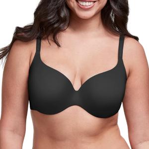 Maidenform Comfort Devotion Underwire Bra, Comfortable Bra with No-Poke DreamWire, Full-Coverage T-Shirt Bra (38D, Black)