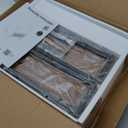 Masupu Extra Large Rattan Nightstand,Modern Boho Farmhouse Wood Bedside Table with Storage Drawer and Open Shelf, Black Frame Side End Table for Bedroom,Living Room,Office (Walnut)