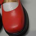 Mary Janes for Women Chunky Platform Mary Jane Heels Comfortable Dress Pumps Casual Office Work Shoes (6, Red)