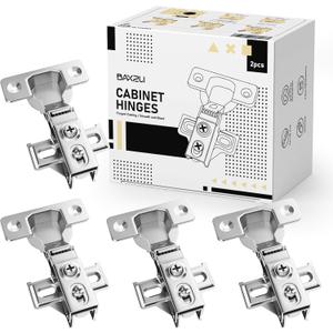 1/2" Overlay Soft Close Cabinet Door Hinges 2 Pair (4 Pcs) 105 Self Closing Hidden Cabinet Hinges for Face Frame & Frameless Kitchen Cabinets, Brushed Nickel