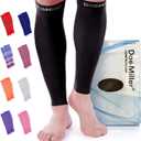 Doc Miller Compression Calf Sleeve for Men & Women 20-30mmHg Graduated Support for Running, Shin Splints, Calf Strain Knee High, (Black, L)