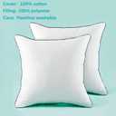 20x20 Inch Pillow Inserts Set of 2-100% Cotton Cover, Square Decorative Throw Pillows for Couch, Sofa, Chair, or Bed (2 Pack, 20x20 Inch)