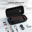 2 x ECHTPower Carrying Case for Nintendo Switch 2 (2025), Slim Hard Travel Case for Switch 2 Console & Accessories, Lightweight Ballistic Nylon Shell, 10 Game Slots, Soft Lining, Black