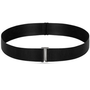 Upgesy Two Packs Light Blue Elastic Belts, No Show Invisible Belts for Women Men, Elastic Web Strap Waist Stretch Belt with Flat Buckle