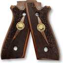 for Taurus PT59, PT92, PT99, PT100, PT101, PT917 Wooden Grips, Smooth Grips Handmade Birthday Newyear Sport for Men & Veterans (Taurus - Dark Brown)