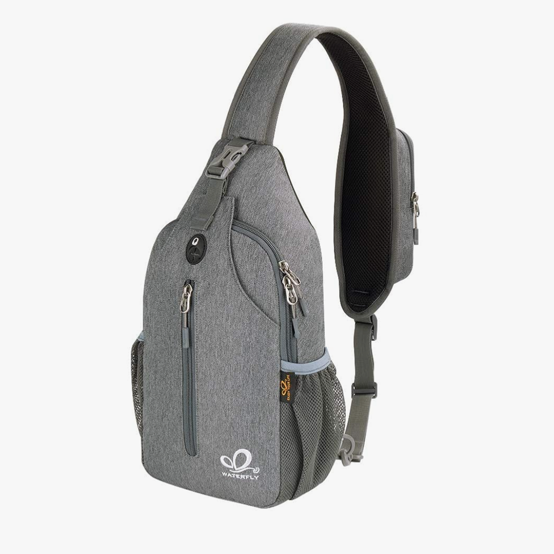 WATERFLY Crossbody Sling Backpack Sling Bag Travel Hiking Chest Bag Daypack
