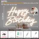 Happy Birthday Neon Sign, 22.4"x13.8" Happy Birthday Sign for Birthday Party Decor, Happy Birthday Light Up Led Signs for Backdrop, Neon Birthday Sign for Any Ages Bday Celebration, Warm White DIVATLA