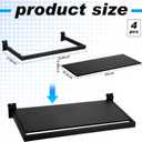 Blulu 4 Pack Slatwall Shelf, 23. 6x11. 8 Inch Wooden Wall Shelves with Metal Rectangular Tubing U Shaped Hanger Slatwall Shelving Organizer Accessories for Home Retail Display (Black)