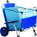 Mac Sports Beach Day Foldable Chaise Lounge Chair with Integrated Wagon Pull Cart Combination and Heavy Wheels - Perfect for Beach, Backyard, Pool or Picnic
