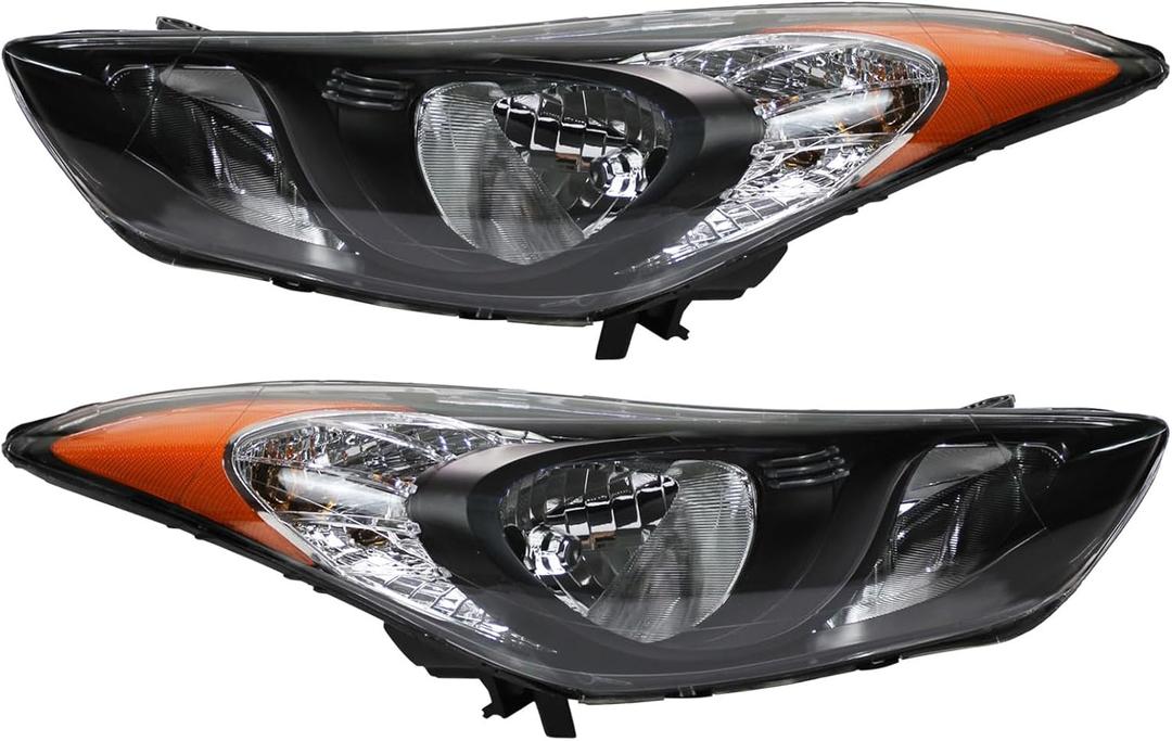 2011 2012 2013 Elantra Headlights,Headlight Assembly Fit for Hyundai Elantra 2011-2013 Halogen Headlamp Repalcement Driver Passenger Side Black Housing Amber Reflector Clear Lens 2011 2012 2013 Elantra Headlights,Headlight Assembly Fit for Hyundai Elantra 2011-2013 Halogen Headlamp Repalcement Driver Passenger Side Black Housing Amber Reflector Clear Lens