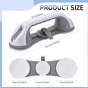 Strong Suction Grab Bars for Shower and Bathroom with 3 Suction Cups, Heavy Duty Safety Handles for Elderly and Seniors No Drill Removable 2 Pack, Waterproof Non-Slip Bath Handr