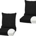 Arden Outdoor Foam Deep Seat Cushion (2-Pack), 22x24, Premium High-Density Foam, Never Flattens, Weather-Proof for Patio Chair Sofa Couch, Black Leala