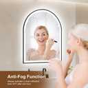 Arched LED Mirror for Bathroom 24"x30", Black Lighted Bathroom Mirror with Lights-Fogless, Dimmable, 3 Color Changing, Shatterproof, Touch Sensor