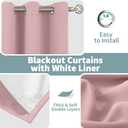 BGment Pink Blackout Curtains for Bedroom 84 Inch Length 2 Panels Set, Thermal Insulated Bedroom Curtains Soundproof Kids Nursery Window Curtain Drapes, Each Grommet Curtains 42 Inch Wide