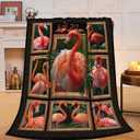 Yibuda Flamingo Blanket Bird Tropical Flannel Plush Throw Blanket Cozy Animal Decor Fleece Stuff Blanket Gifts for Lover Girls Boys Kids Adults Women Bed Travel 40"x50"
