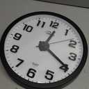 WallarGe Night Light Wall Clock for Bedroom - Silent Lighted up Wall Clock Glow in The Dark, Battery Operated for Living Room/Kitchen, Easy to Read Large Digital Display, 12 Inch (Black)