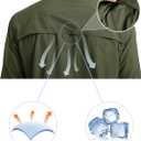 MAGCOMSEN Men's UPF 50+ Sun Protection Shirts, Button Down Long Sleeve Shirt for Hiking, Fishing, Safari Army Green, Large