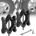 X-Shaped Wheel Chocks for Travel TrailerAllow Drill Adjust RV Stabilizers X chocks Camper Wheel Chock for Travel Trailers RV Accessories Wrench Adjustable 3.5"-10.5" 2 Pack Black