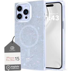 Cocomii Rectangle Case Compatible with iPhone 15 Pro Max Opalescent Pearl Magnetic Phone Case | Compatible with MagSafe, Glitter Sparkle, Glossy, for iPhone 15 Pro Max, 6.7 inch, Iridescent