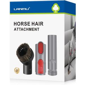 LANMU Horse Hair Brush Vacuum Attachments Compatible with Dyson V15 V12 V11 V10 V8 V7 V6 Vacuum Cleaner, 1.25" Soft Vacuum Dust Brush Accessories