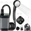Portable Shower for Camping, [Long-Lasting] Spopal 6000mAh Rechargeable Camping Shower with Intelligent LED Display, 4 Spray Modes, IPX7 Waterproof Outdoor Camp Pump for Hiking, Travel, Car, Pet