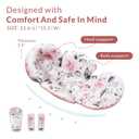 Generic Infant Car Seat Insert Compatible with Mamaroo Swing & Graco Swing and Infant Car Seat, Newborn Insert Baby Head Body Support, Reversible Design, Breathable Soft Fabric, 1Pcs - Pink Floral