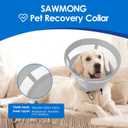 SAWMONG Soft Cone for Dogs Medium Dog Recovery Collar, Adjustable E-Collar to Stop Licking After Surgery (M, Gray)