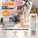 AIRROBO Dog Grooming Vacuum and Kit with Clipper Nail Trimmer Grinder, 12000Pa Pet Vacuum for Shedding Grooming, 2L Large Capacity Dog Hair Vacuum with 8 Pet Grooming Tools, PG100 Plus (Light Gray-8-in-1)