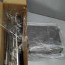 Metal Dustpan with Broom Set, Long Handle Stainless Steel Dustpan,Heavy Duty Standing Dust Pan with Teeth, Indoor Outdoor Up for Home Kitchen Lobby Room Office