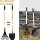 Toddlers Rake & Shovel Set with Wheelbarrow, Kids Yard Tools for Digging, Gardening, Beach, Sandbox, Lawn, Camping, Summer Outdoor Garden Toys Gifts for Children Age 2-5 Years Old