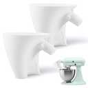 2 Pcs Flour Funnel for Kitchen-Aid Mixer, Spill-Proof Stand Mixer Attachment, Mess-Free Baking Accessory for Flour, Sugar, and Egg Liquid(Color:White)