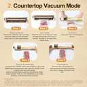 2 IN 1 Vacuum Sealer with 40 Bags, Full Automatic Handheld and Countertop Sealer for Dry and Moist Food, Built-in Magnetic Base&Cutter, for Sous Vide and Mason Jars, Viewing Tank, Compact, Beige