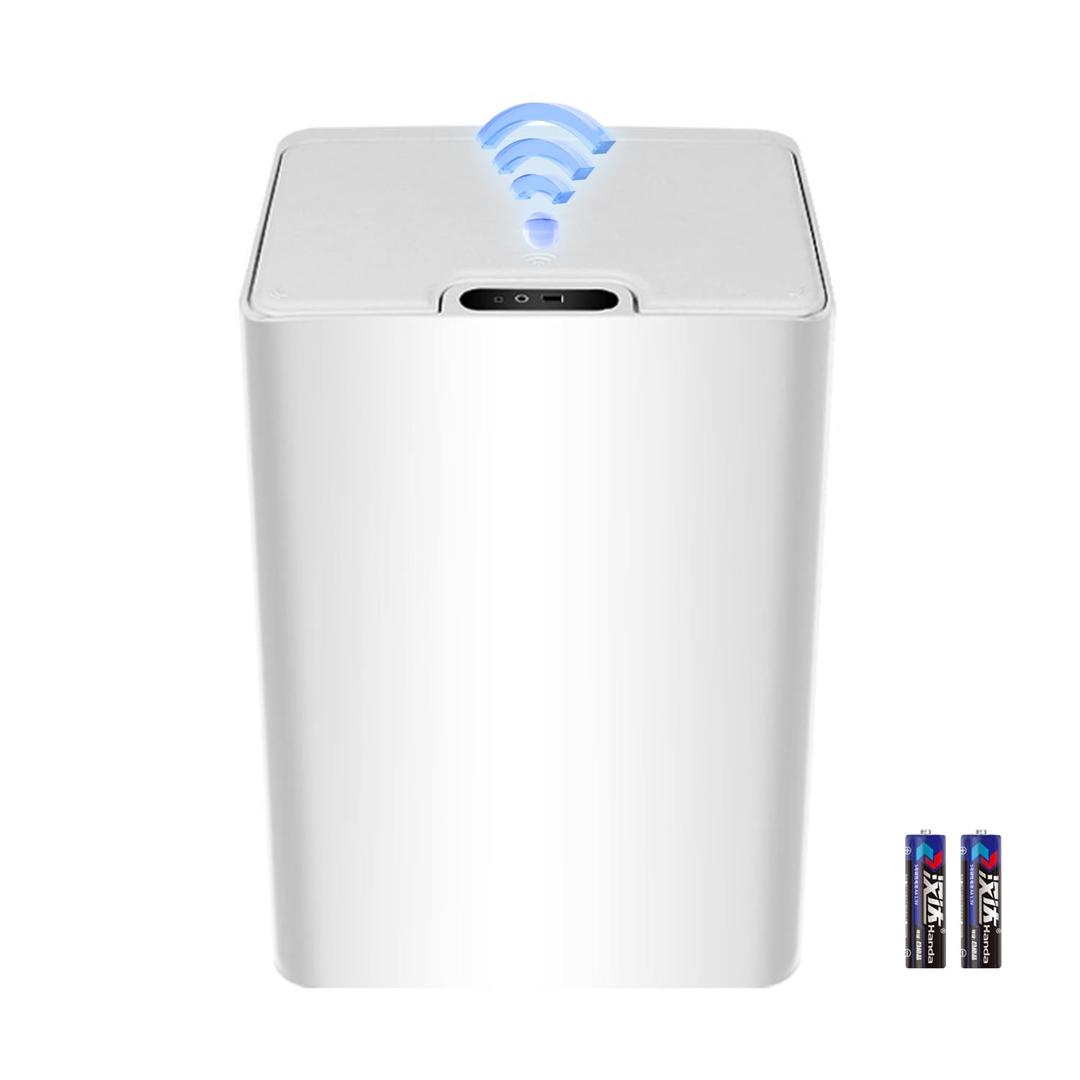 Cornermeet Smart Sensing Trash Can - 15L Ultra-Thin Motion Sensor Automatic Lid, Light and Beautiful for Commercial, Office, Bedroom, Bathroom, Kitchen Use - White