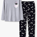 Tebbis Cute Cat Pajamas for Girls Modal Fiber Long Sleeve & Pants Pj Set Tween Size 6-18