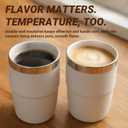 8 oz Small Coffee Cup with Magnetic Lid, Ceramic-Lined 18/8 Stainless Steel, Double-Wall Vacuum Insulated, Stackable, Dishwasher Safe, Mini Tumbler for On-the-Go, 2 Pack, Hot Pink