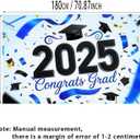 Congrats Grad Class of 2025 Graduation Decorations Backdrop 71x43 Inch Graduation Sign Backdrop Congratulations Blue graduation Decorations Party Banner