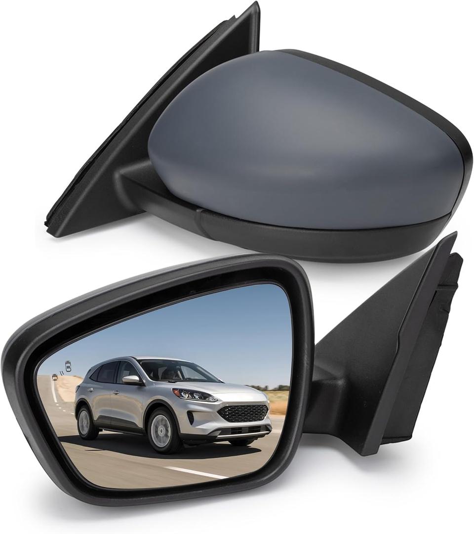 Left Driver Side Mirror Assembly for Ford Escape 2020 2021 2022 2023 2024 Heated Blind Spot Dectection Rear View Replace# FO1320668 LJ6Z-17683-DA LJ6Z-17683-DAPFM FO1320668C (Blue Cover)