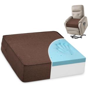 Shinnwa Gel Memory Foam Recliner Cushion for Elderly, Extra Large Seat Cushion, Dual-Layer Foam Chair Pad for Couch, Armchair, Wicker Chairs, Floor, 20  20  5in, Caramel