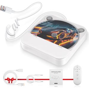 External Portable CD Player for Car - Car CD Player with USB Port AUX Port, Extra USB Extension Cable, Universal USB CD Player for Vehicle, Laptop, TV, Computer, for Android 4.4 and Above Navigation