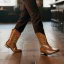 Bruno Marc Cowboy Boots for Men, Slip on Western Boots with Chic Embroidered Durable Short Retro Country Square Toe Boot, 9