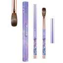 Acrylic Nail Brush Size #16, KEMEISI 100% Pure Kolinsky Nail Art Brushes Sturdy Handle Oval Shaped Acrylic Powder Nail Design Tools for Professional Manicure DIY Home Salon (Purple)