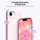 ORNARTO Compatible with iPhone 17e Case and for iPhone 16e Case 6.1", Liquid Silicone 3 Layers Full Covered Soft Gel Rubber Shockproof Cover, Protective Phone Cases for 16e & 17e-Chalk Pink