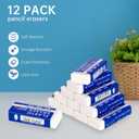 2 x 12 Pack Pencil Erasers, Large White Erasers for School, Art Erasers for Kids Drawing Bulk